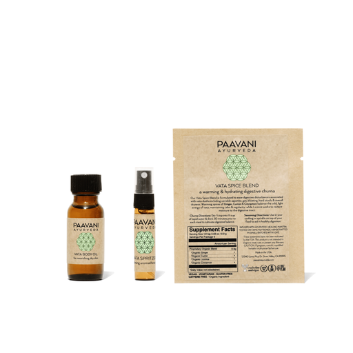 Paavani Ayurveda Fall Sampler Kit | Ayurvedic Set for Vata Season White Smoke