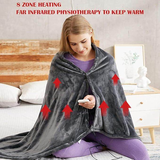 SmartPursue™ USB Electric Heated Throw Blanket Wearable Heated Blanket Light Gray