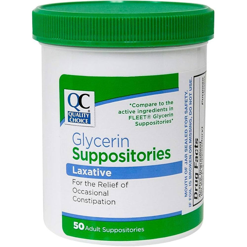 Quality Choice Adult Glycerin Suppositories Laxative - 50 Suppositories
