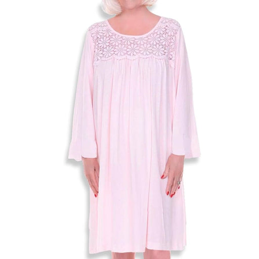 Brand Women's Adaptive Open Back Nightgown - Pink Dot Print, Size XL Clothing White Smoke