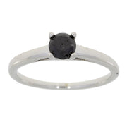 Bids.com .50ct Black Diamond Eng Only Sterling Silver Rings White Smoke 7.0