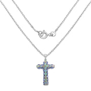 Bids.com 3.32 Carat Genuine Ethiopian Opal and Tanzanite .925 Sterling Silver Pendant Pendants White Smoke
