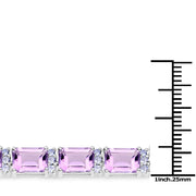 Bids.com 19.19 Carat Genuine Amethyst and Tanzanite .925 Sterling Silver Bracelet Bracelets White Smoke size 7.25,size 7.50,size 8.00