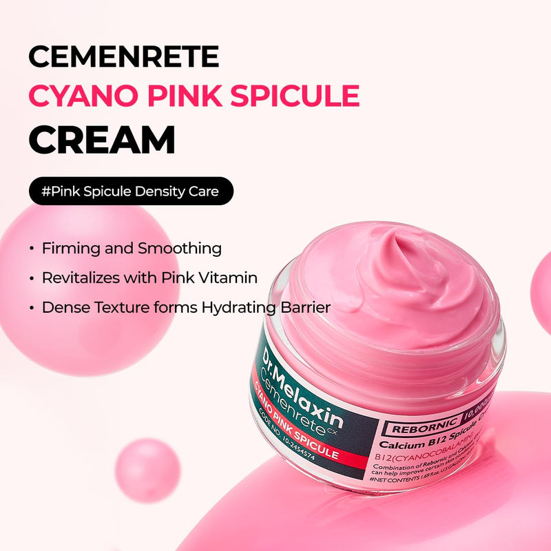 AsiaBeautyMall Dr. Melaxin Cemenrete Cyano Pink Spicule Cream Moisturizer White Smoke
