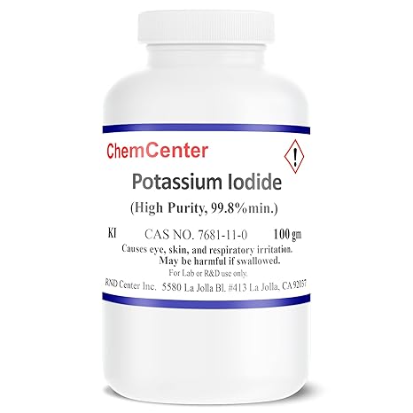 Sigma-Aldrich Potassium Iodide (KI) Powder, 100 Grams Medical Supplies White Smoke