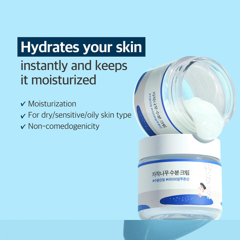 AsiaBeautyMall Round Lab Birch Juice Moisturizing Cream Moisturizer Pale Turquoise