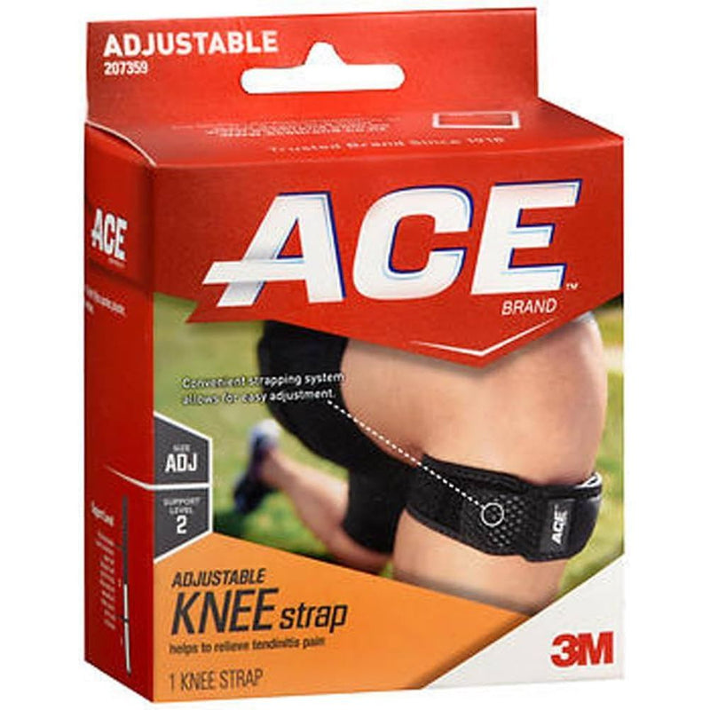 ACE ACE Brand Dual Knee Strap, Adjustable Support, One Size – Targeted Pressure for Patellar Tendonitis Health & Beauty White Smoke