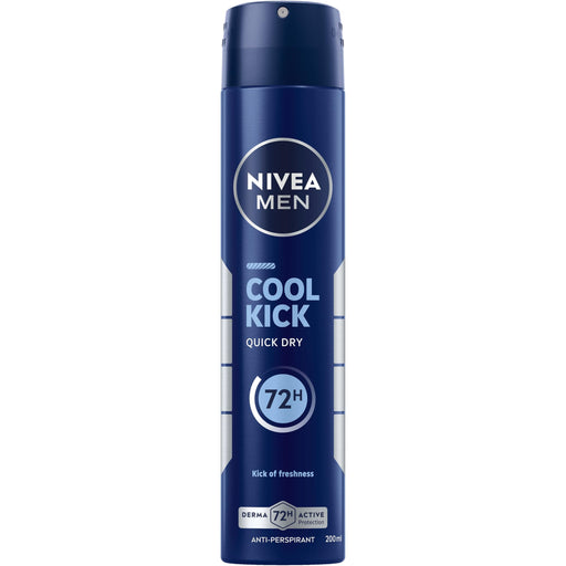 Nivea NIVEA MEN Deodorant Spray for Men Cool Kick Fresh Scent 72h 200ml Deodorant & Anti-Perspirant Midnight Blue