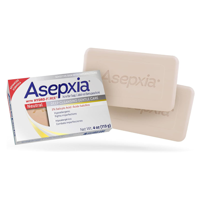 Asepxia Asepxia Acne Treatment Neutral Hypoallergenic Bar Soap 4 oz Skin Care White Smoke
