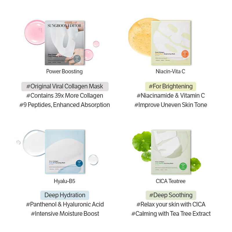 AsiaBeautyMall Sungboon Editor Deep Collagen Hyalu-B5 Hydrating Mask Face Mask White Smoke