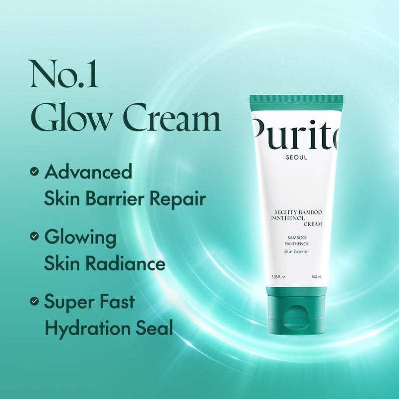 AsiaBeautyMall Purito SEOUL Mighty Bamboo Panthenol Cream Moisturizer Powder Blue