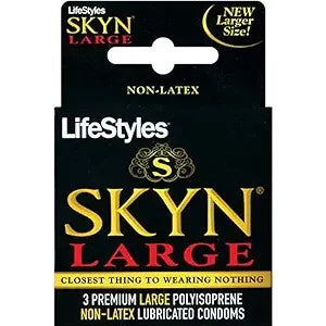 Skyn Lifestyles  Skyn Large Condoms 6x3 Condoms Black