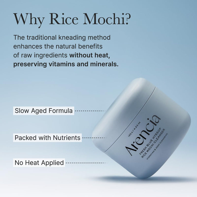 AsiaBeautyMall Arencia Fresh Blue Hyssop Rice Mochi Cleanser Face Cleanser Light Steel Blue