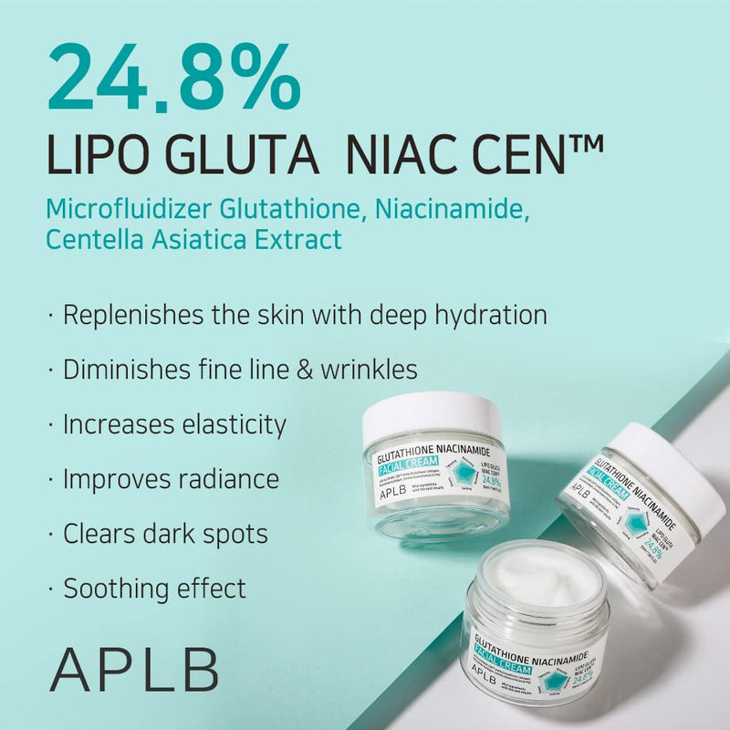 AsiaBeautyMall APLB Glutathione Niacinamide Facial Cream Moisturizer Powder Blue