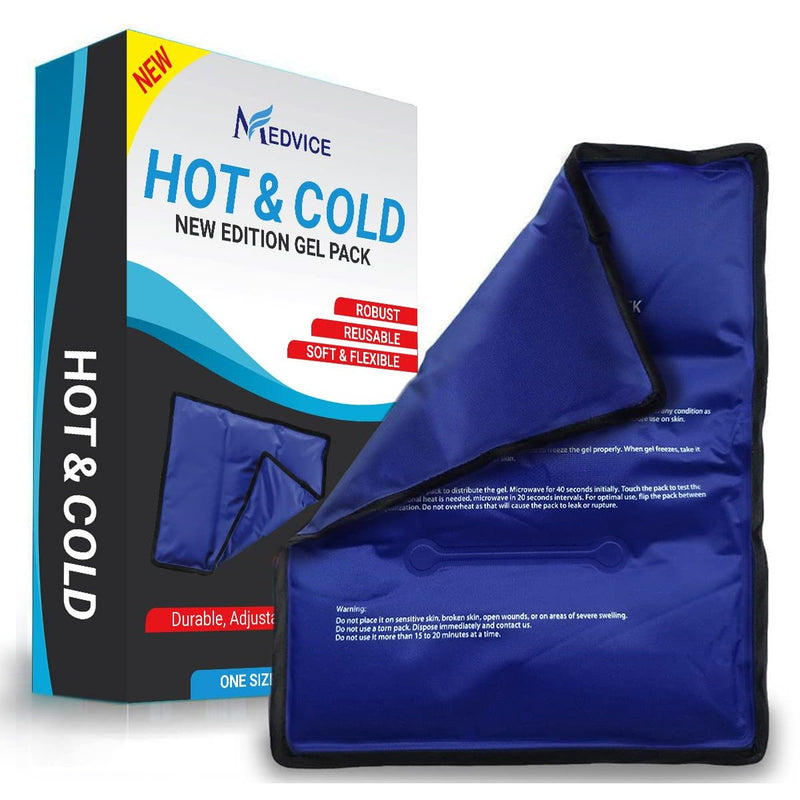 Med Temp Reusable Hot and Cold Gel Pack (Large) - Flexible Compress for Pain Relief, Injuries & Recovery (2-Pack) Hot & Cold Therapies White Smoke