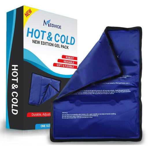 Med Temp Reusable Hot and Cold Gel Pack (Large) - Flexible Compress for Pain Relief, Injuries & Recovery (2-Pack) Hot & Cold Therapies White Smoke