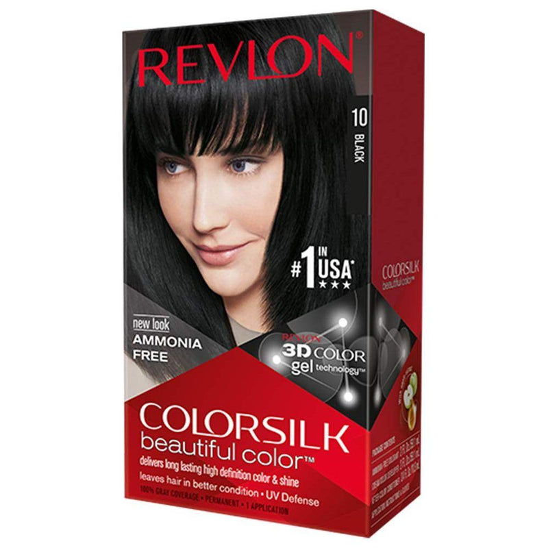 Revlon Revlon - ColorSilk 10 Black Permanent Haircolor 1.00 ct / 2 Oz Permanent Haircolor Dark Slate Gray