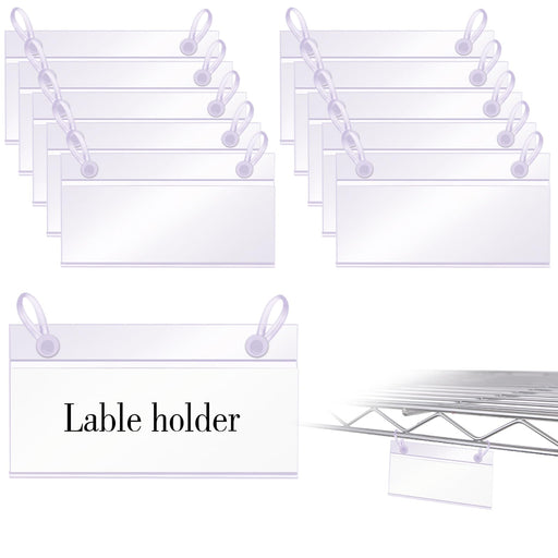 GRADUATE PLASTICS Snap-On Label Holders for Wire Baskets, 1.4 Inch Height, Clear (40 Count) Business & Industrial White Smoke
