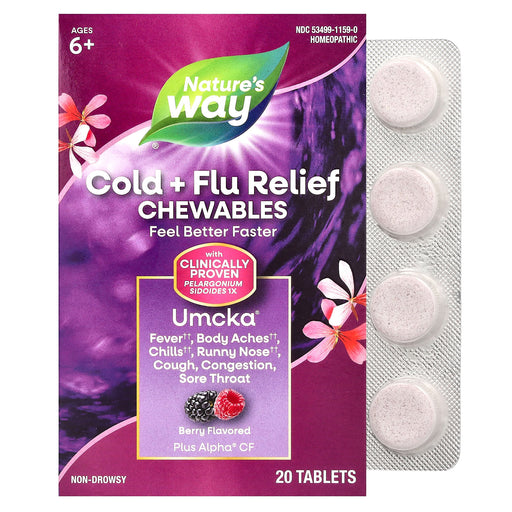 Nature's Way Nature's Way Umcka® Cold+Flu – Berry Flavor (Chewable) Vitamins & Supplements Light Gray