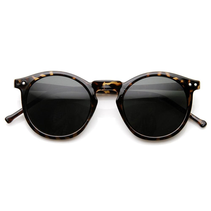 zeroUV 1920's P3 Dapper Vintage Inspired Round Sunglasses 8637 Sunglasses White Smoke Tortoise Smoke