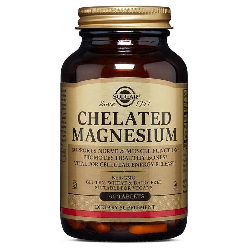 Solgar Solgar Chelated Magnesium Tablets, 100 Tablets Vitamins & Supplements White Smoke