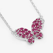 Bids.com 4.15 Carat Genuine Ruby and White Zircon .925 Sterling Silver Pendant Pendants White Smoke