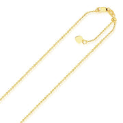 Bids.com 14k Yellow Gold Singapore Style Adjustable Chain (1.40 mm) Necklaces White Smoke 22 / Yellow Gold,One / Yellow Gold