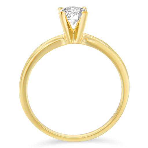 Bids.com GIA Certified 14K Yellow Gold 1/2 Cttw Diamond Solitaire Engagement Ring (H Color, SI1 Clarity) - Size 6 Rings White Smoke 8 / Yellow.Gold,7 / Yellow.Gold,6 / Yellow.Gold