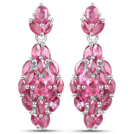 Bids.com 4.12 Carat Genuine Ruby .925 Sterling Silver Earrings Earrings White Smoke