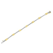 Bids.com 10K Yellow Gold 1.00 Cttw Pave Set Diamond Bar and  X-Link 7" Bracelet (I-J Color, I3 Quality) Bracelets White Smoke Yellow.Gold / 7