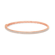 Bids.com 14K Rose Gold 1.00 Cttw Half Eternity Diamond Bangle Bracelet (G-H Color, SI2-I1 Clarity) - 7" Inches Bracelets White Smoke Rose.Gold / 7,White.Gold / 7,Yellow.Gold / 7