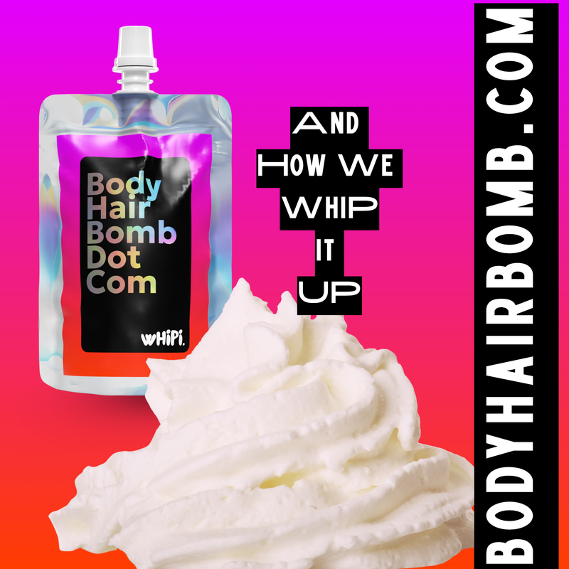 Whipi Co Body Hair Bomb Dot Com- Everything Cream Black 5 oz,1 oz