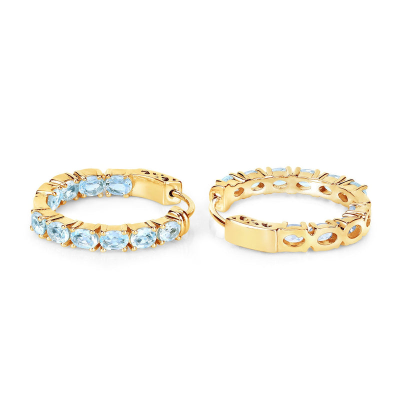 Bids.com 3.80 Carat Genuine Blue Topaz .925 Sterling Silver Earrings Earrings White Smoke