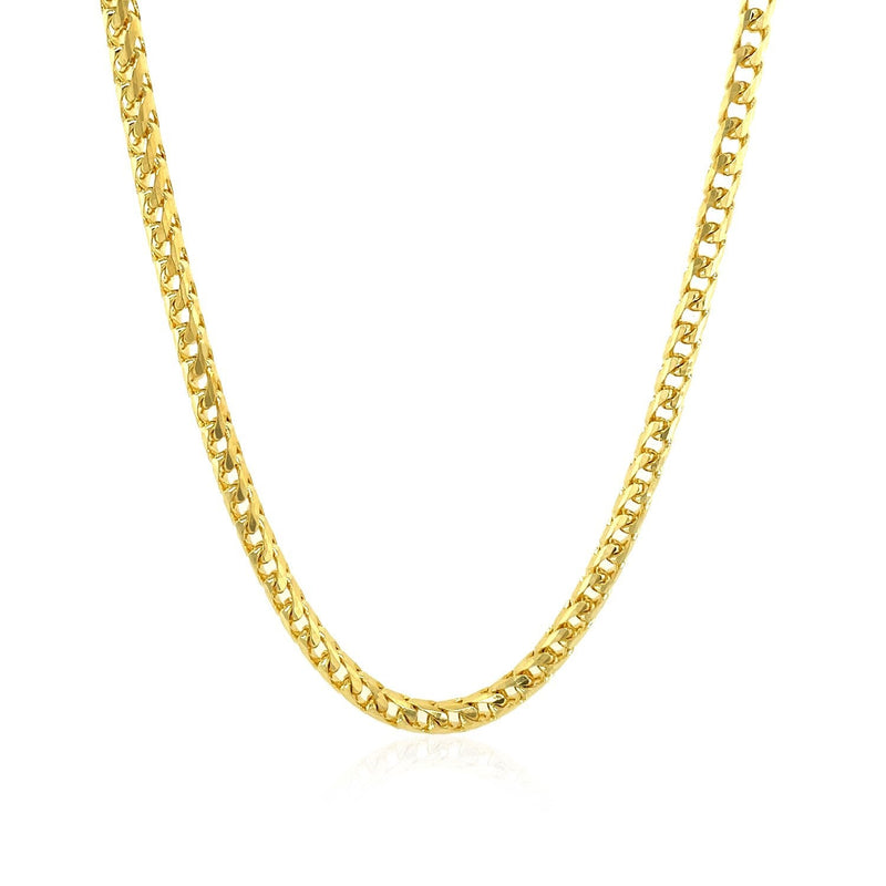 Bids.com 3.1mm 14k Yellow Solid Gold Diamond Cut Round Franco Chain Necklaces White Smoke 20 / Yellow Gold,24 / Yellow Gold