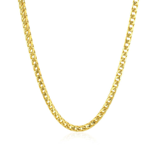 Bids.com 3.1mm 14k Yellow Solid Gold Diamond Cut Round Franco Chain Necklaces White Smoke 20 / Yellow Gold,24 / Yellow Gold