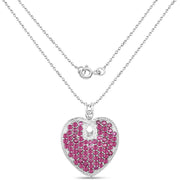 Bids.com 8.03 Carat Genuine Ruby .925 Sterling Silver Pendant Pendants White Smoke