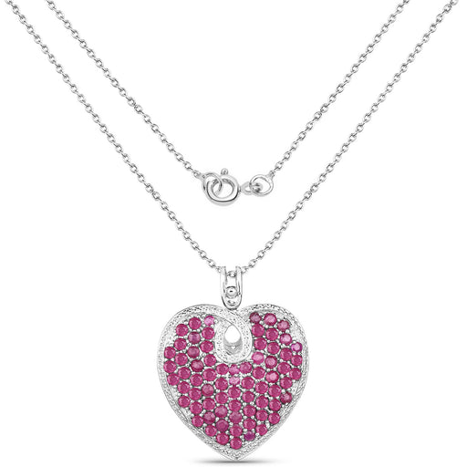 Bids.com 8.03 Carat Genuine Ruby .925 Sterling Silver Pendant Pendants White Smoke