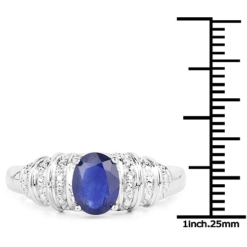 Bids.com 1.40 Carat Genuine Kyanite .925 Sterling Silver Ring Rings White Smoke size 5.00,size 7.00,size 9.00,size 10.00,size 6.00,size 8.00