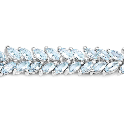 Bids.com 10.12 Carat Genuine Aquamarine .925 Sterling Silver Bracelet Bracelets Light Gray size 7.00,size 7.50