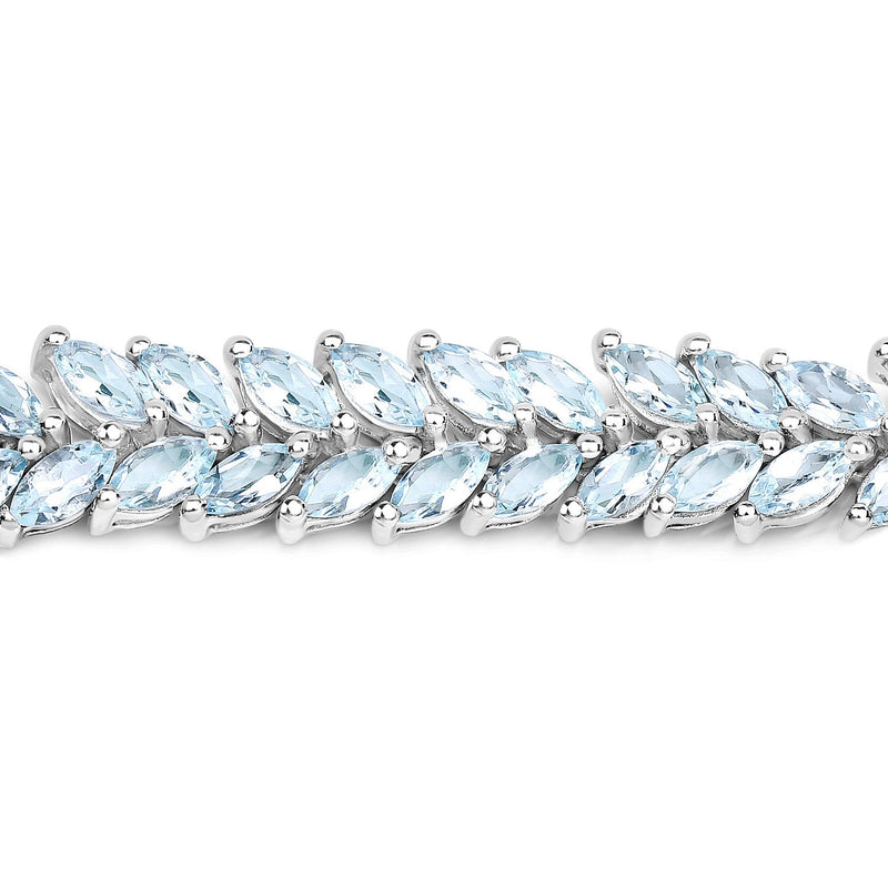 Bids.com 15.04 Carat Genuine Blue Topaz .925 Sterling Silver Bracelet Bracelets Light Gray size 7.00