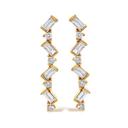 Bids.com 14K Yellow Gold 1/2 Cttw Diamond Zig Zag Drop Earrings (I-J Color, SI2-I1 Clarity) Earrings White Smoke Yellow.Gold / 0.56
