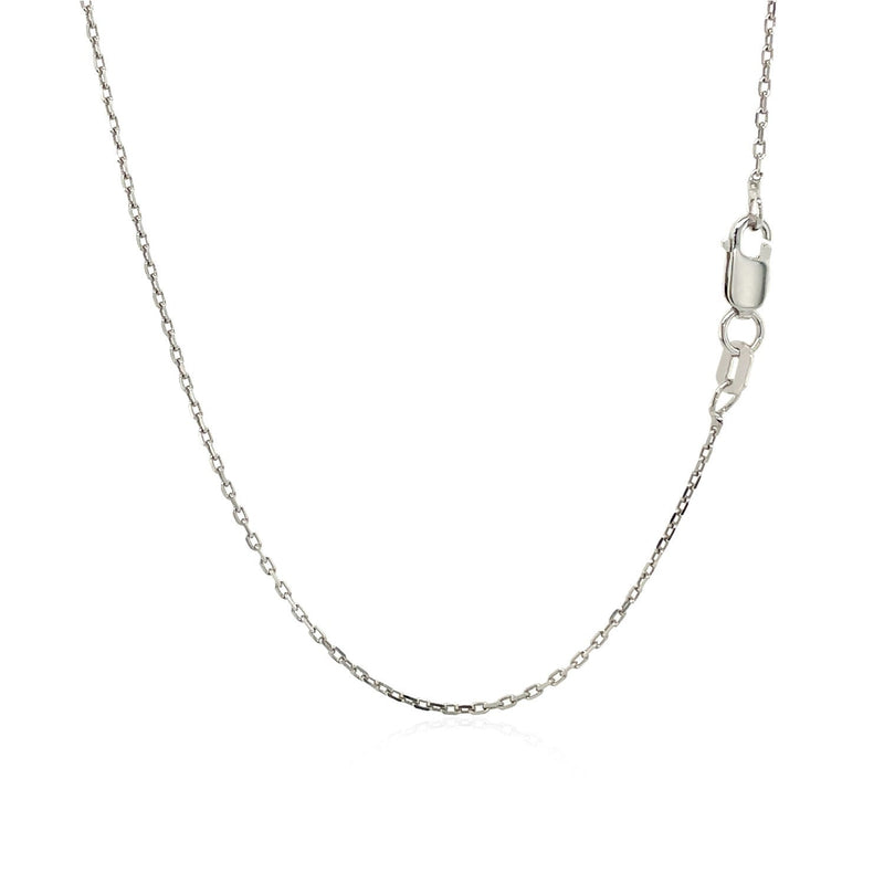 Bids.com Sterling Silver Rhodium Plated Cable Chain 1.1mm Necklaces White Smoke 16 / Sterling Silver,18 / Sterling Silver,20 / Sterling Silver,24 / Sterling Silver,30 / Sterling Silver