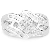 Bids.com 0.62 Carat Genuine White Diamond .925 Sterling Silver Ring Rings White Smoke size 7.00,size 6.00,size 8.00,size 9.00,size 5.00