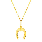 Bids.com 14K Yellow Gold Necklace with Horseshoe Necklaces White Smoke 18 / Yellow Gold