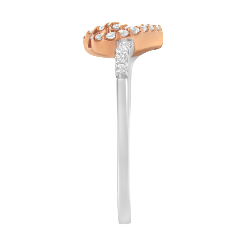 Bids.com 10K Two Toned Gold Diamond Heart Cocktail Ring (1/5 Cttw, H-I Color, I1-I2 Clarity) - Size 6-1/2 Rings White Smoke 6 / WhiteRose.Gold,8 / WhiteRose.Gold,7.5 / WhiteRose.Gold,7 / WhiteRose.Gold,6.5 / WhiteRose.Gold