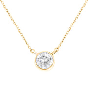 Bids.com .925 Sterling Silver 1/2 Cttw Diamond Bezel 18" Pendant Necklace (I-J Color, I2-I3 Clarity) Necklaces White Smoke White.Sterling Silver / 18,Yellow Plated .925 Sterling Silver / 18,Rose.Sterling Silver / 18