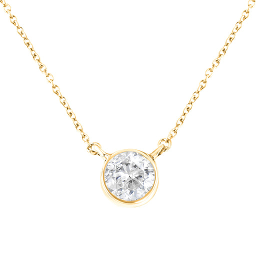 Bids.com .925 Sterling Silver 1/2 Cttw Diamond Bezel 18" Pendant Necklace (I-J Color, I2-I3 Clarity) Necklaces White Smoke White.Sterling Silver / 18,Yellow Plated .925 Sterling Silver / 18,Rose.Sterling Silver / 18