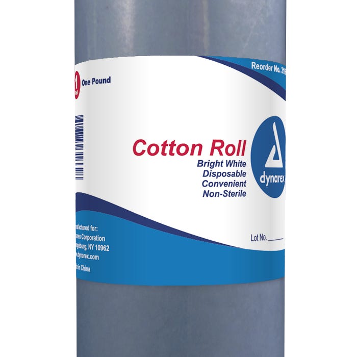 Dynarex Dynarex Cotton Rolls 1 Lb First Aid White Smoke