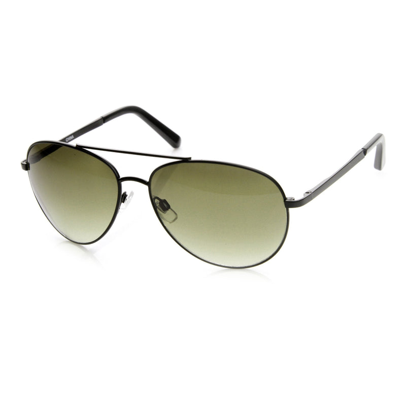 zeroUV Large Round Full Metal Aviator Sunglasses 1373 58mm Sunglasses White Smoke Black,Gold,Gunmetal