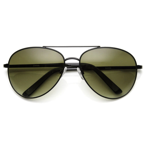 zeroUV Large Round Full Metal Aviator Sunglasses 1373 58mm Sunglasses White Smoke Black